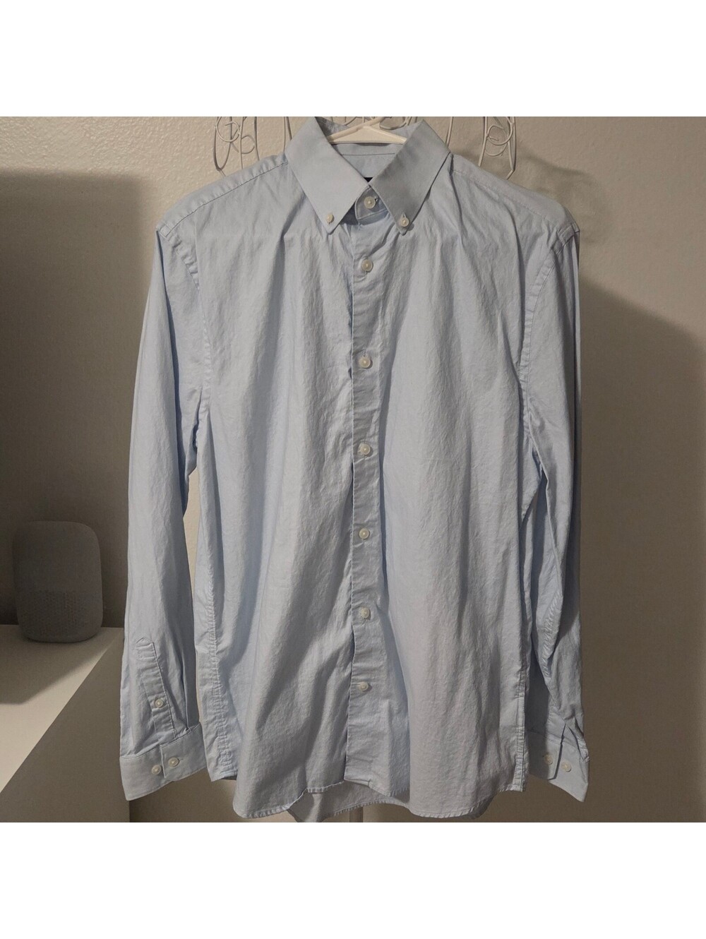Express Slim Fit Light Blue Button-Down Shirt Medium